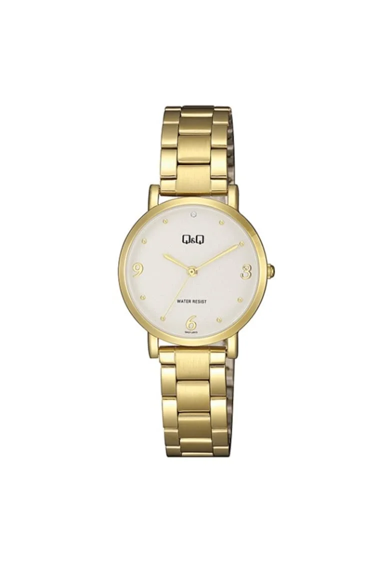 Ceas  QA21J003Y, dama, auriu, carcasa 30mm, bratara otel