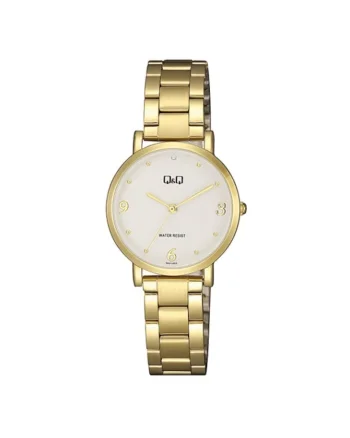 Ceas  QA21J003Y, dama, auriu, carcasa 30mm, bratara otel