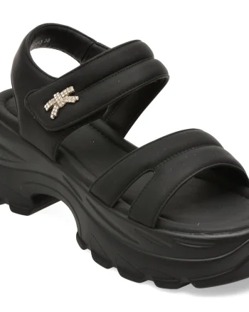 Sandale FLAVIA PASSINI negre, 57113, din piele ecologica
