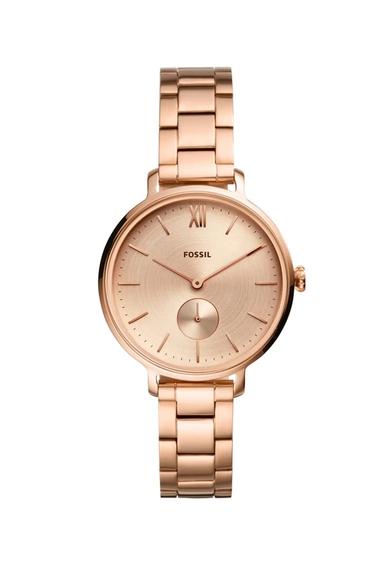 Ceas analog cu bratara metalica, Auriu rose