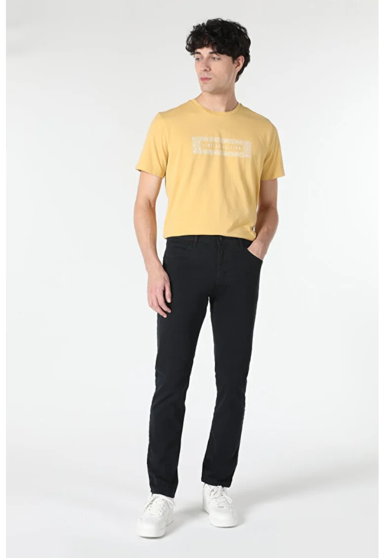 Pantaloni De Barbati Albastru Marin Straight Fit Cl1049744