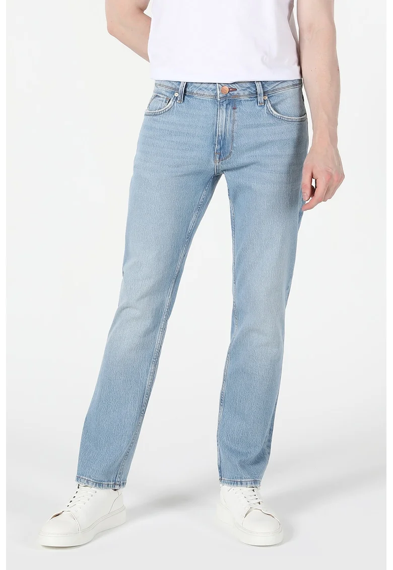 Blugi cu model uni David, Albastru deschis