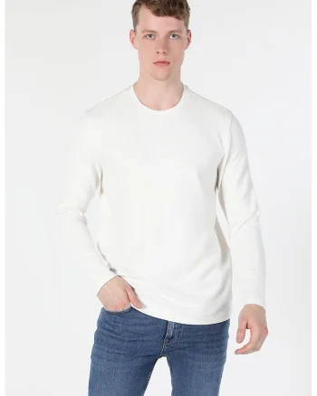 Bluza sport regular fit cu aspect texturat, Alb murdar