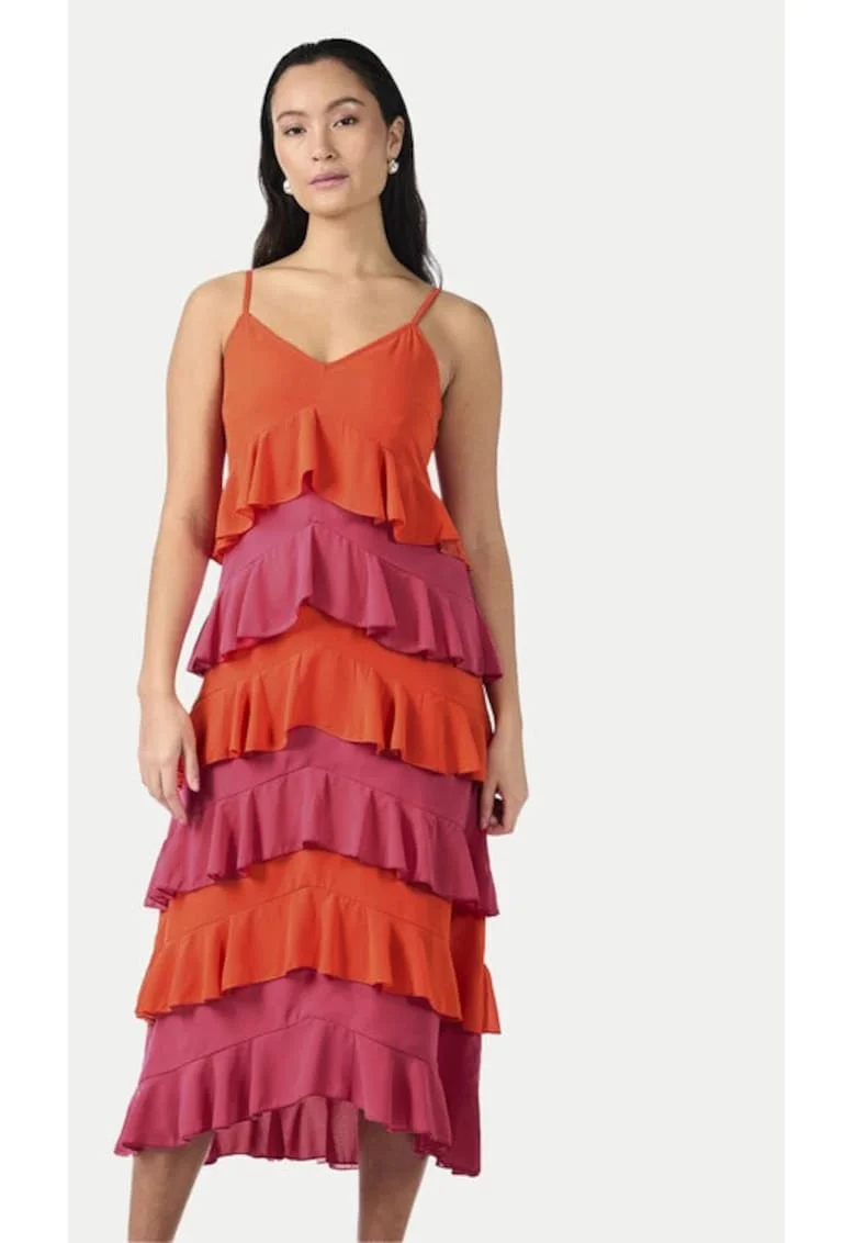 Rochie dama,  Portocaliu, Poliester