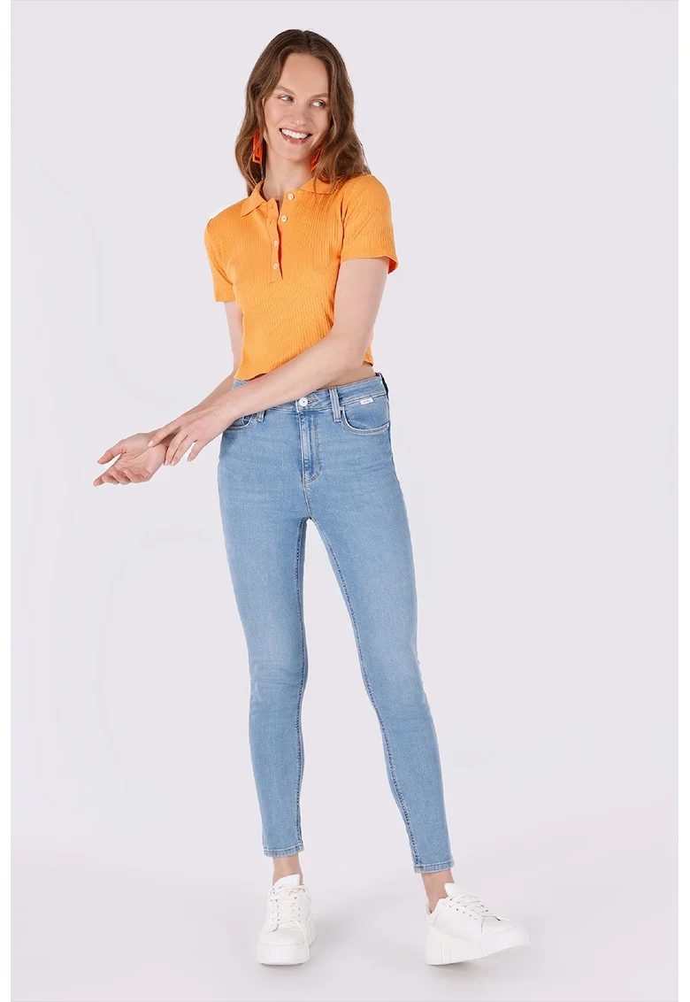 Blugi skinny cu 5 buzunare, Albastru deschis