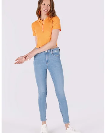 Blugi skinny cu 5 buzunare, Albastru deschis