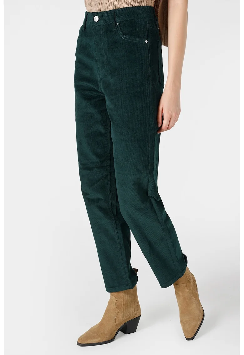 Pantaloni reiati regular fit Antracit, Verde englez