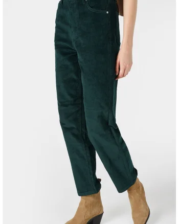 Pantaloni reiati regular fit Antracit, Verde englez
