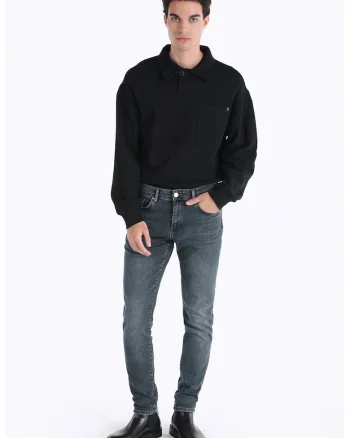 Blugi slim fit 041 Danny, Albastru prafuit