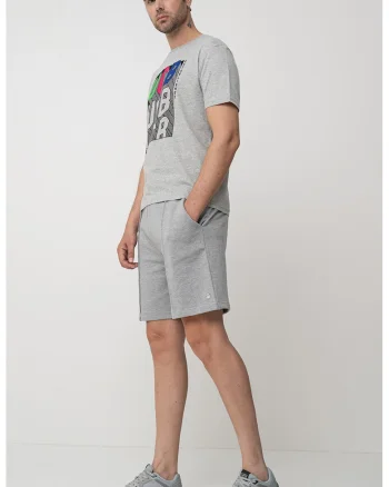 Tricou cu imprimeu grafic, Negru/Gri melange