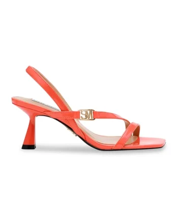 Sandale cu toc kitten, Coral