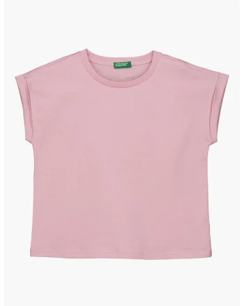 Tricou cu imprimeu text, Alb/Roz