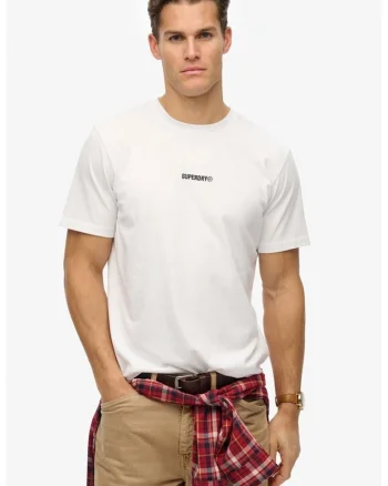 Tricou uni cu decolteu la baza gatului, Alb/Negru
