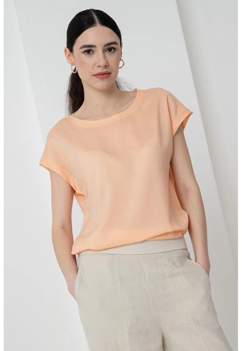 Bluza semitransparenta din lyocell, Piersica