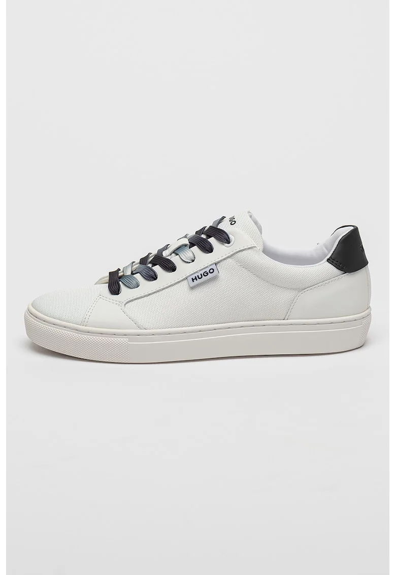 Pantofi sport de piele ecologica cu logo Morrie, Alb