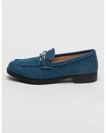 Pantofi loafer cu aspect de denim, Albastru deschis