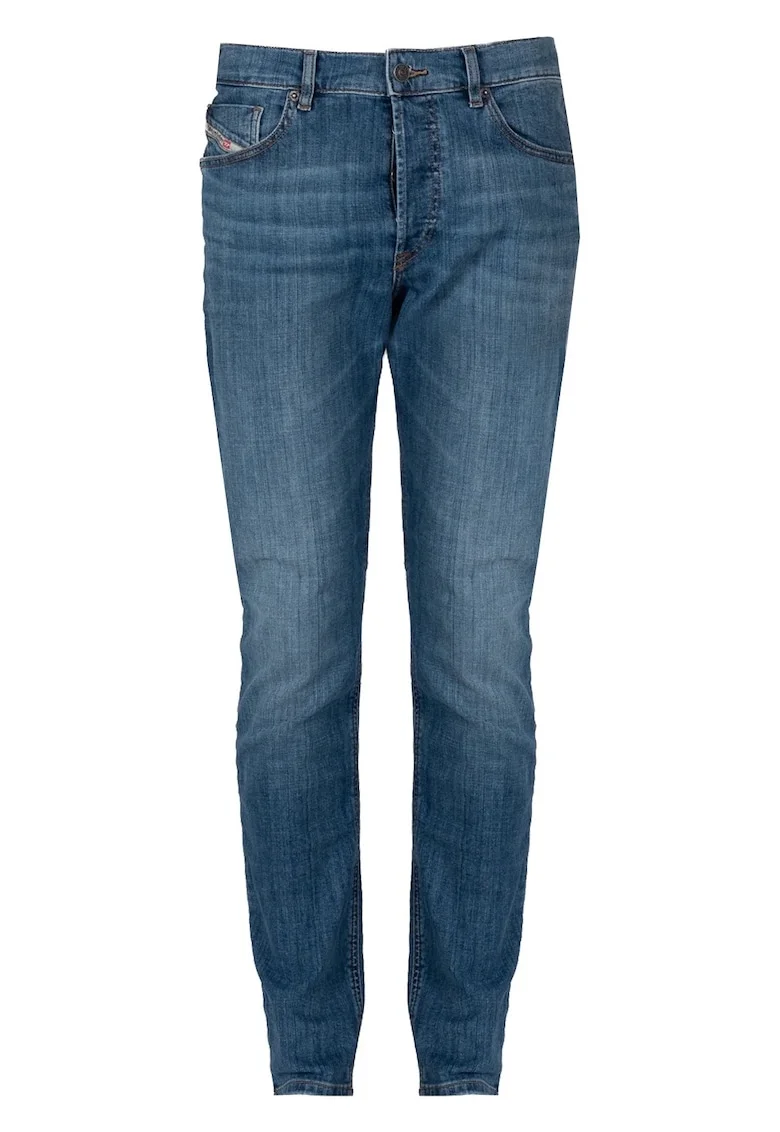Blugi  D-Fining cu aspect decolorat, Albastru,