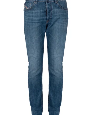 Blugi  D-Fining cu aspect decolorat, Albastru,