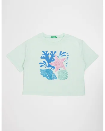 Tricou cu imprimeu grafic, Albastru royal/Verde menta