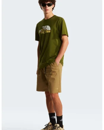 Tricou din bumbac Mountain Line, Alb/Galben sofran/Verde feriga