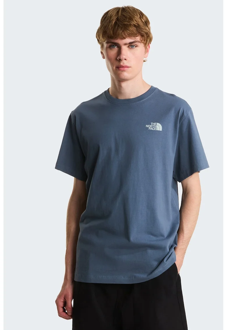 Tricou relaxed fit Retro, Albastru pastel/Albastru inchis