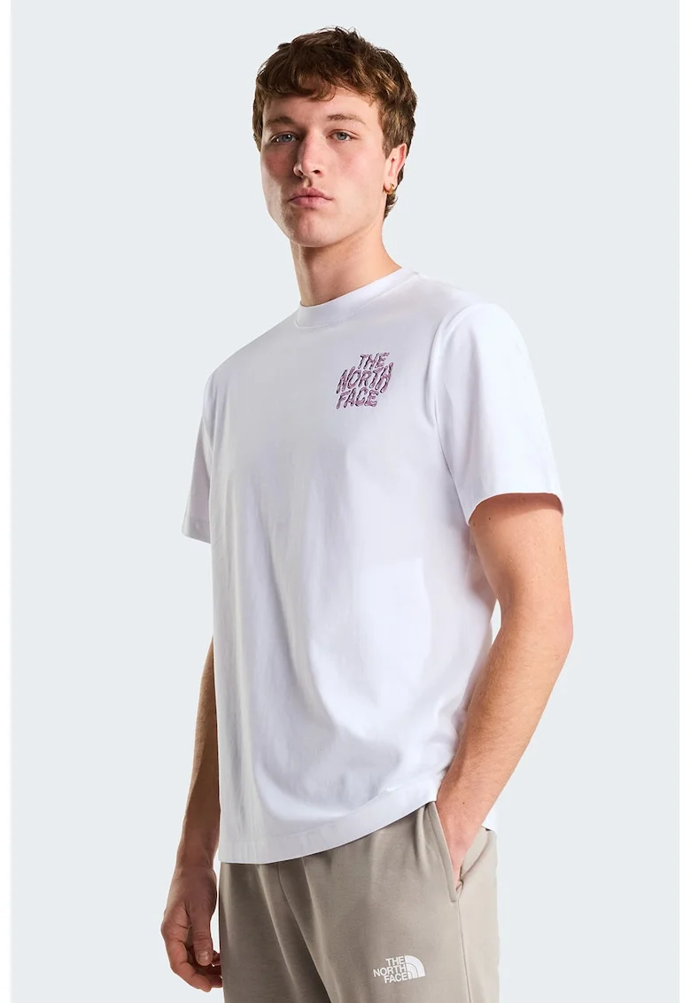Tricou relaxed fit cu logo supradimensionat Drip, Alb optic/Roz orhidee