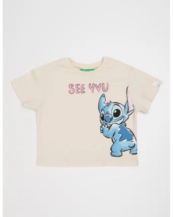 Tricou cu imprimeu cu desene, Roz/Albastru/Bej deschis
