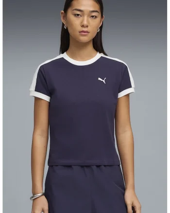 Tricou slim fit cu decolteu la baza gatului ALWAYS ON, Alb/Violet aubergine