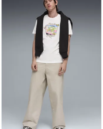 Tricou regular fit cu imprimeu grafic, Alb