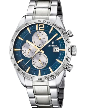 Ceas cronograf Timeless, Argintiu