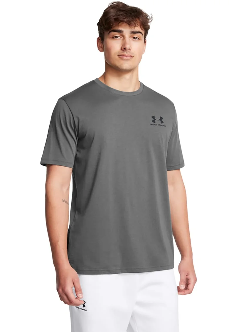 Tricou cu decolteu rotund, pentru fitness Sportstyle, Gri antracit