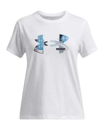 Tricou din amestec de bumbac cu imprimeu logo, Alb/Albastru