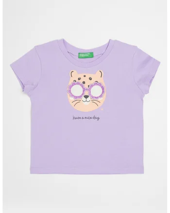 Tricou cu aplicatii stralucitoare, Portocaliu/Lila