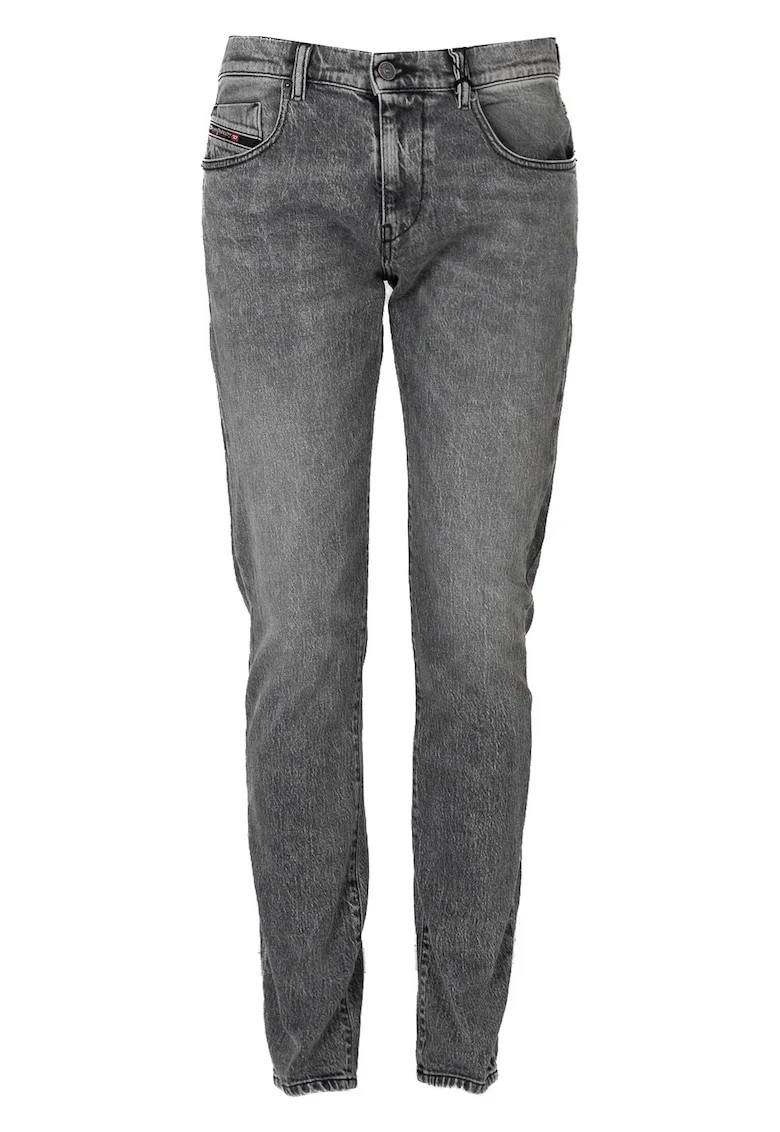 Blugi slim fit cu aspect decolorat D-Strukt, Gri