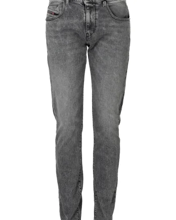 Blugi slim fit cu aspect decolorat D-Strukt, Gri