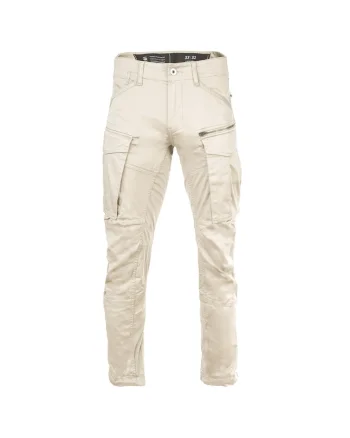 Pantaloni cargo cu croiala conica Rovic, Alb