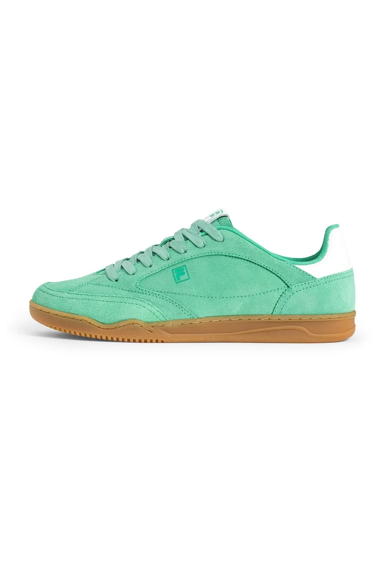 Pantofi sport din piele intoarsa si piele, Alb/Verde deschis