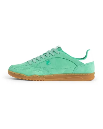 Pantofi sport din piele intoarsa si piele, Alb/Verde deschis
