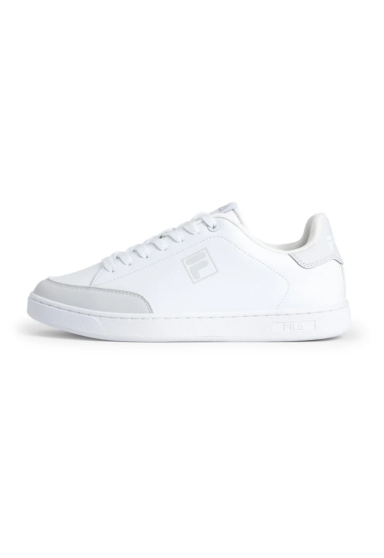 Pantofi sport low-cut din piele ecologica, Gri deschis/Alb optic