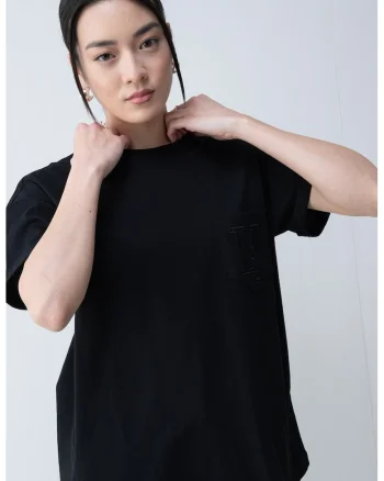 Tricou din bumbac cu logo, Negru