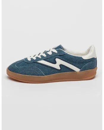 Pantofi sport de piele ecologica cu sireturi Giia, Albastru