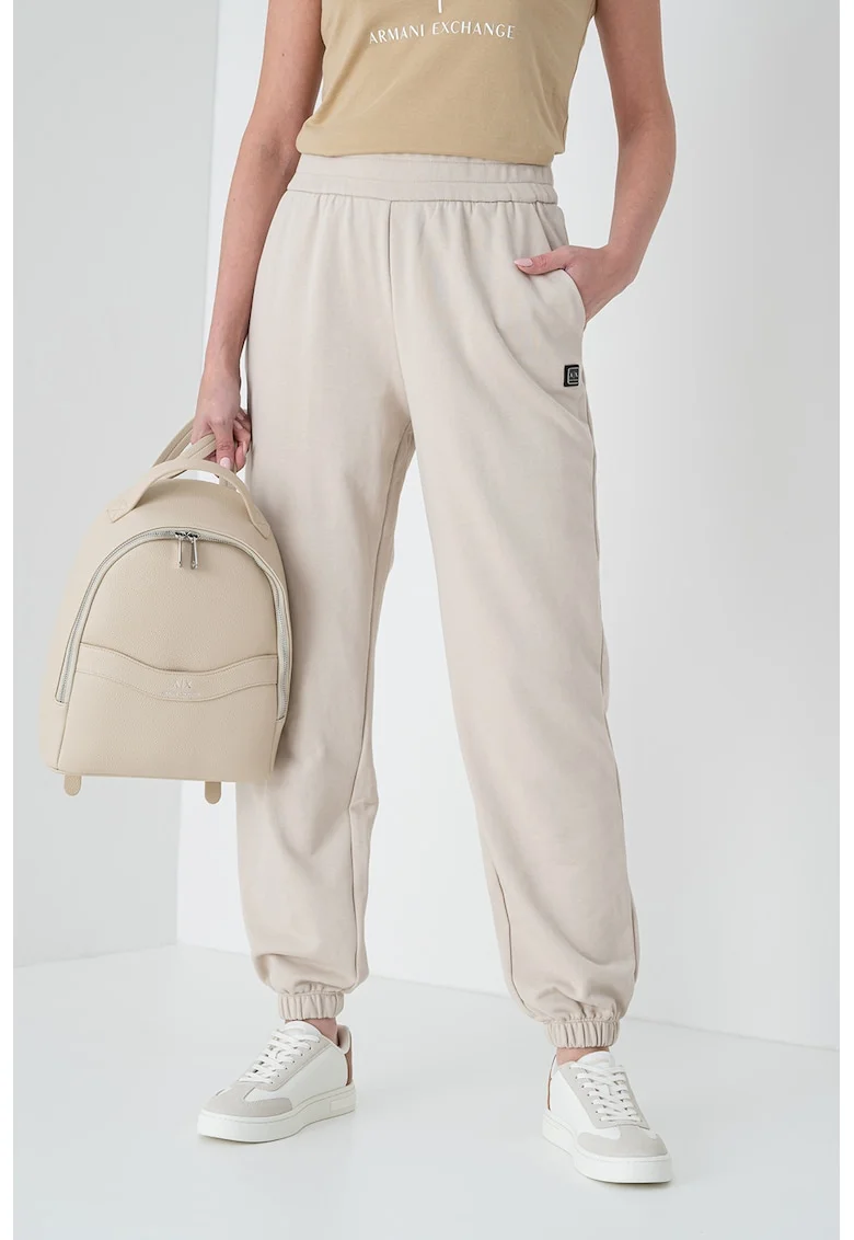 Pantaloni de trening cu talie medie, Bej