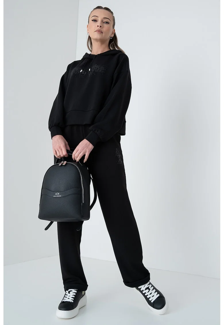 Pantaloni de trening relaxed fit cu buzunare, Negru