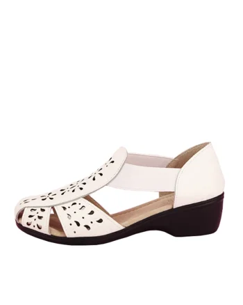 Sandale albe din piele naturala Ozana M5 8154, Alb