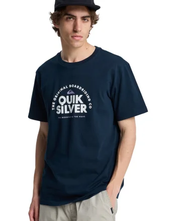Tricou de bumbac cu imprimeu logo pe piept Fundamental Ride, Alb/Bleumarin