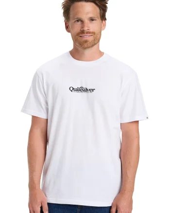 Tricou cu imprimeu logo si decolteu la baza gatului Fineline, Negru/Alb optic