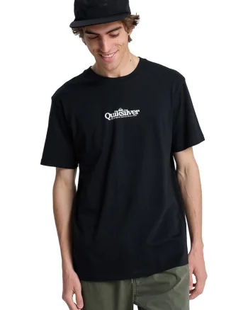 Tricou cu imprimeu logo si decolteu la baza gatului Fineline, Alb/Negru