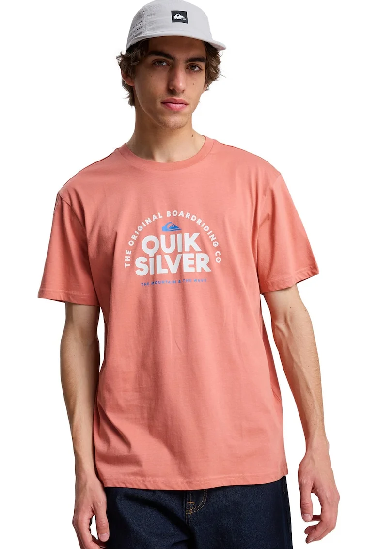 Tricou de bumbac cu imprimeu logo pe piept Fundamental Ride, Portocaliu persan