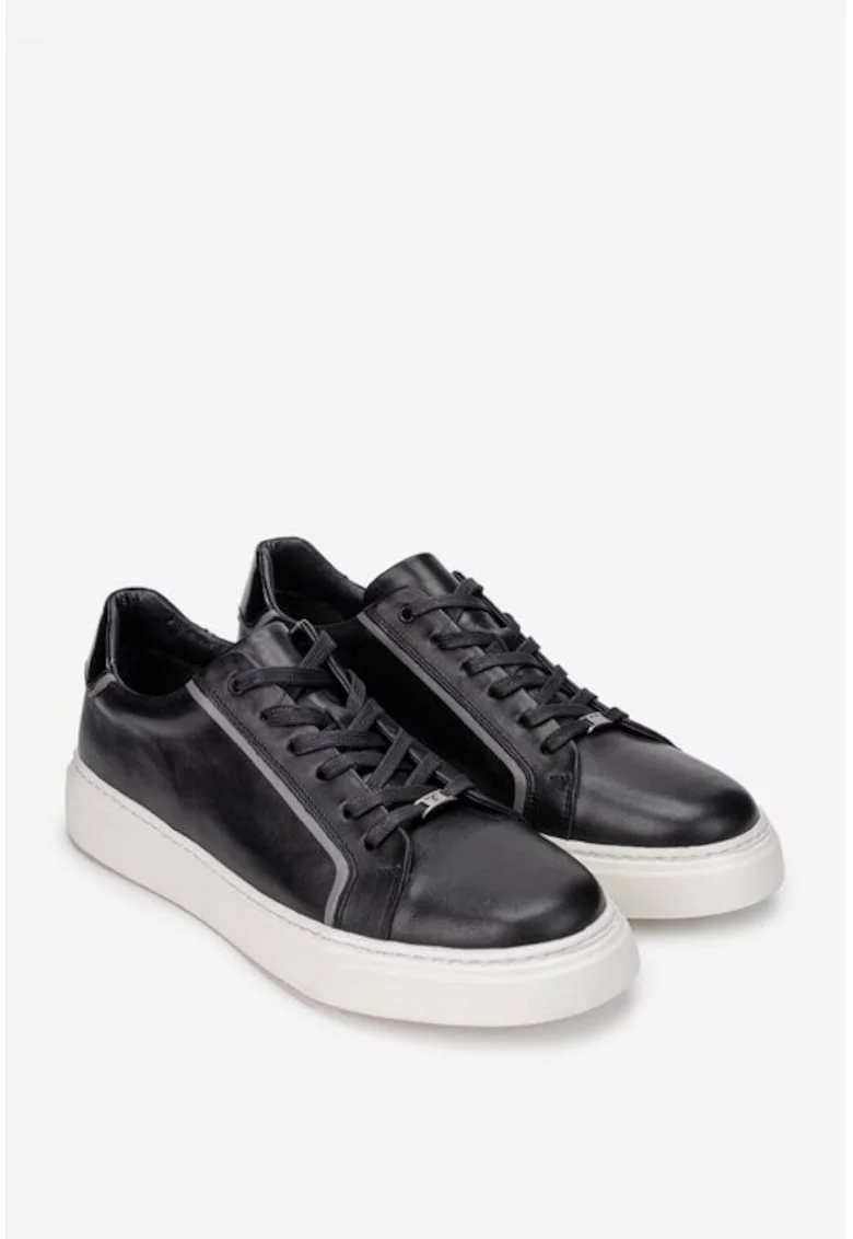 Pantofi barbati piele neagra, Negru