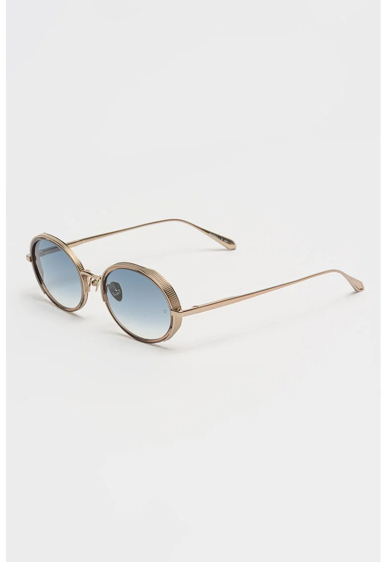 Ochelari de soare rotunzi cu lentile degrade si model unisex, Auriu deschis